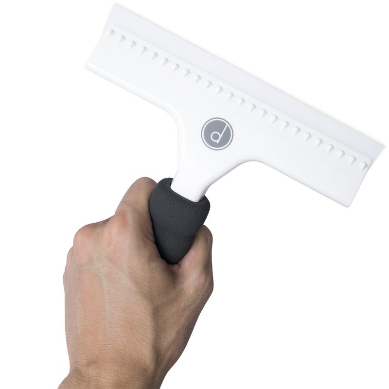 desired tools Squeegee for Shower Door, Car Windshield, and Glass Window - 2 Extra Silicone Replacement Blades - Foam Handle - Shower Squeegee - White - Image 2